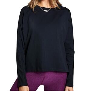 Girlfriend Collective Women’s Size S Black Relaxed Long Sleeve Crewneck T-Shirt